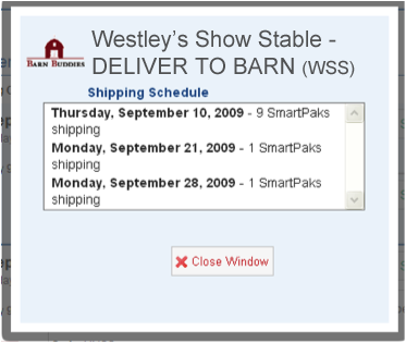 How to see your Barn Buddy Shipping Schedule