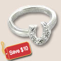Cubic Zirconia Horseshoe Ring - Save Over $10