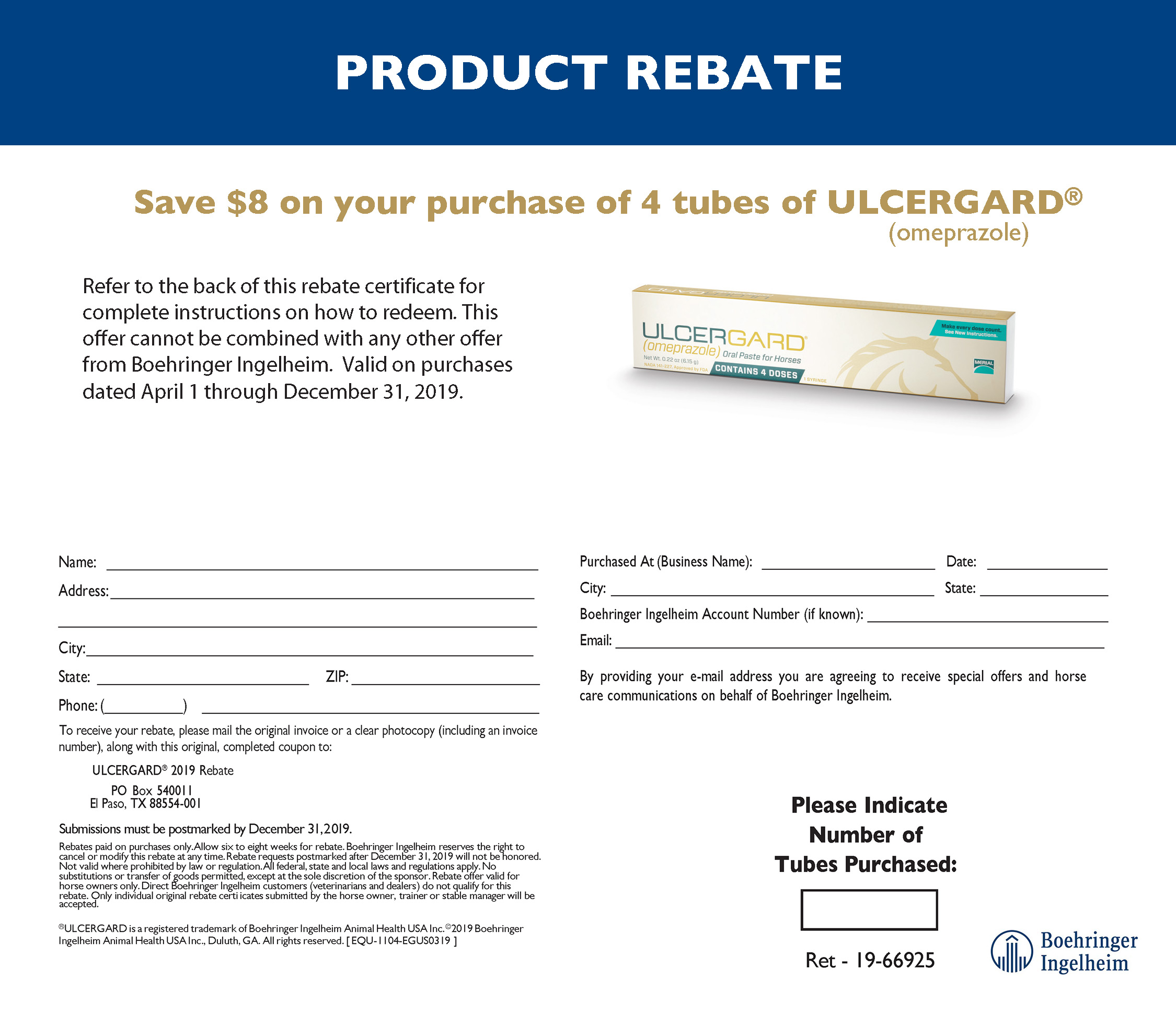 Ulcergard Rebate Form