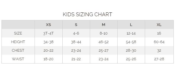 Sizing Chart for Kerrits Girls Sprout Starter Tight