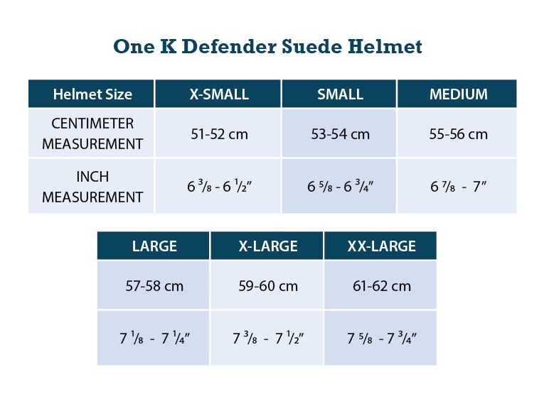 Danmar Helmet Sizing Chart