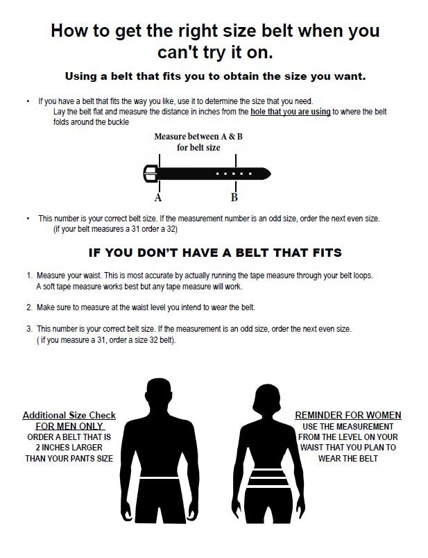 Sizing Chart for Tory Leather Trim Stitched Belt