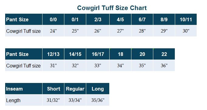 cowgirl tuff jeans sizing