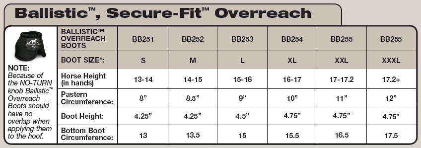 professional s choice ballistic overreach boot professional choice bell boots size chart